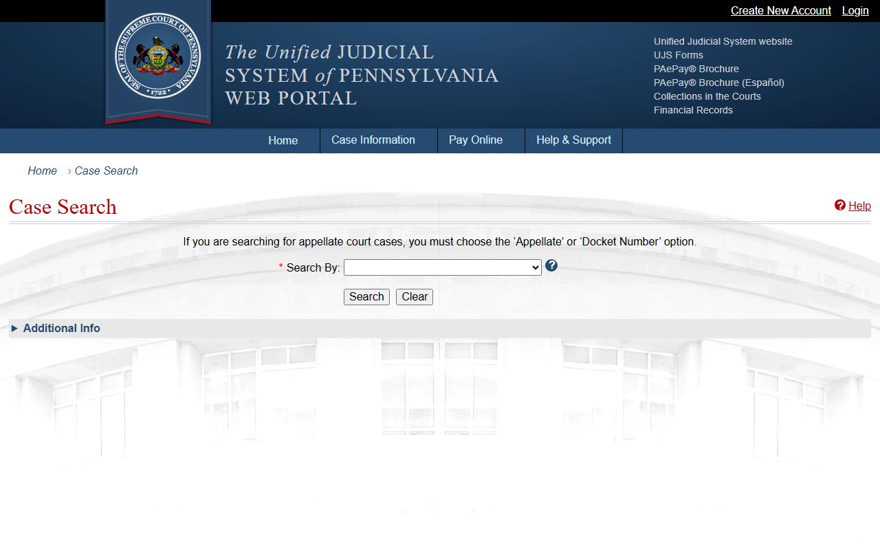 York County court records UJS Case Search portal